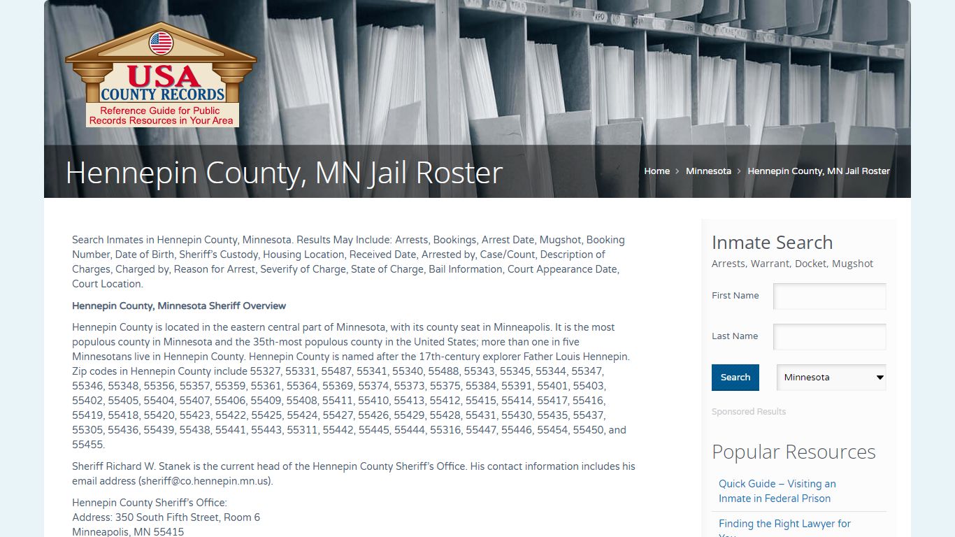 Hennepin County, MN Jail Roster | Name Search